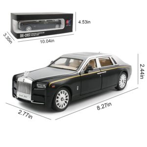 1/24 Diecast Car Model Rolls-Royce Phantom Toy Car, Alloy Collectible Phantom Replica Pull Back Model Car Vehicles with Sound and Light for Kids Boys Girls Birthday Gift