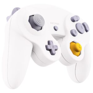 eXtremeRate White Faceplate Backplate for Nintendo Gamecube Controller, DIY Replacement Front Back Housing Shell Cover with Buttons for Nintendo Gamecube Controller - Controller NOT Included