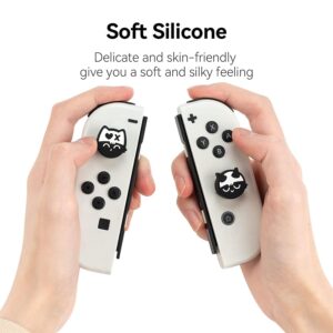 GeekShare Halloween Cute Silicone Joycon Thumb Grip Caps, Joystick Cover Compatible with Nintendo Switch/OLED/Switch Lite,4PCS - Skull Cat