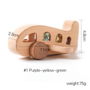 ibwaae Wooden Airplane Toys, Air Transport Vehicles Play Set, Wooden Pull Games, Learning Gift Montessori Toy for Baby Toddler Boys Girls