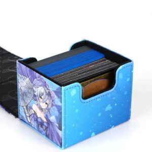 Volcanic Island Yugioh Game Card Deck Case Leather Storage Box Dragonmaid Silver Castle Arianna Ariane Magic TCG MCG Trading Card Cases Holder (P03)