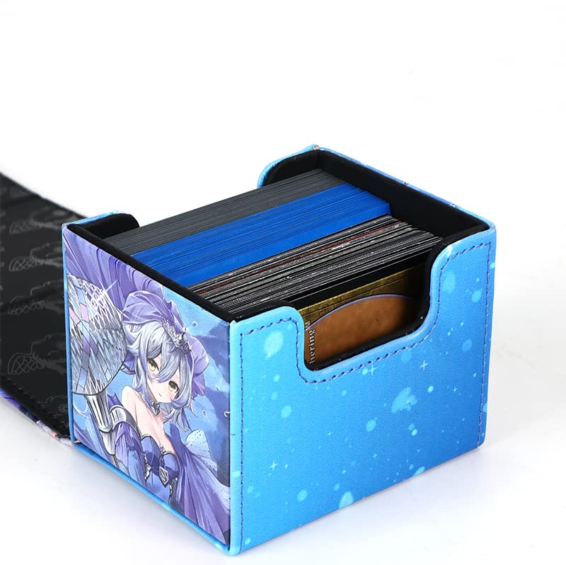 Volcanic Island Yugioh Game Card Deck Case Leather Storage Box Dragonmaid Silver Castle Arianna Ariane Magic TCG MCG Trading Card Cases Holder (P03)