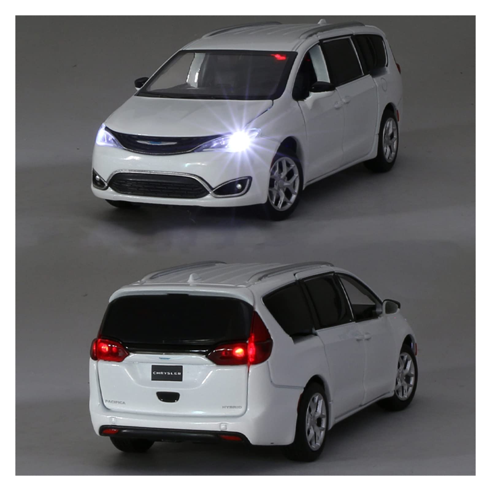 ROHKUS Pull Back Children Birthday Gift Boys for Toys 1:32 for Chrysler Pacifica Van Alloy Toy Car Diecast MPV Model Sound Light (Size : B)