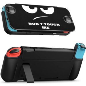 fintie case for nintendo switch - flip case [screen safe] slim protective soft tpu shell with magnetically detachable front cover & ergonomic grip for switch 2017 6.2" touch screen (dont touch)