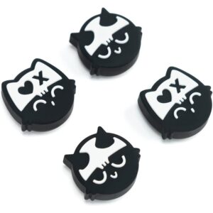 GeekShare Halloween Cute Silicone Joycon Thumb Grip Caps, Joystick Cover Compatible with Nintendo Switch/OLED/Switch Lite,4PCS - Skull Cat