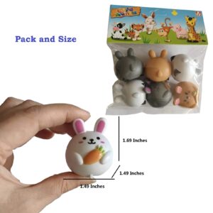 Ai-Fun 6PCS Easter Pull Back Cars Bunny Cars Rabbit Fun Toy Vehicles for Easter Party Favors Animal Car Toddler Toys for Kids 3-8 Years old