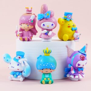 Anime Figure Toys 6pcs Anime Room Decor Cake Toppers Figurines PVC Cute Action Figure Statues (sanliou-6pcs)¡