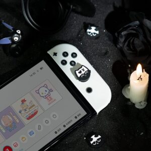 GeekShare Halloween Cute Silicone Joycon Thumb Grip Caps, Joystick Cover Compatible with Nintendo Switch/OLED/Switch Lite,4PCS - Skull Cat