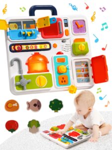 busy board for 1 2 3+ year old baby musical toy for boy girl montessori travel sensory toys toddlers kitchen fine motor skills