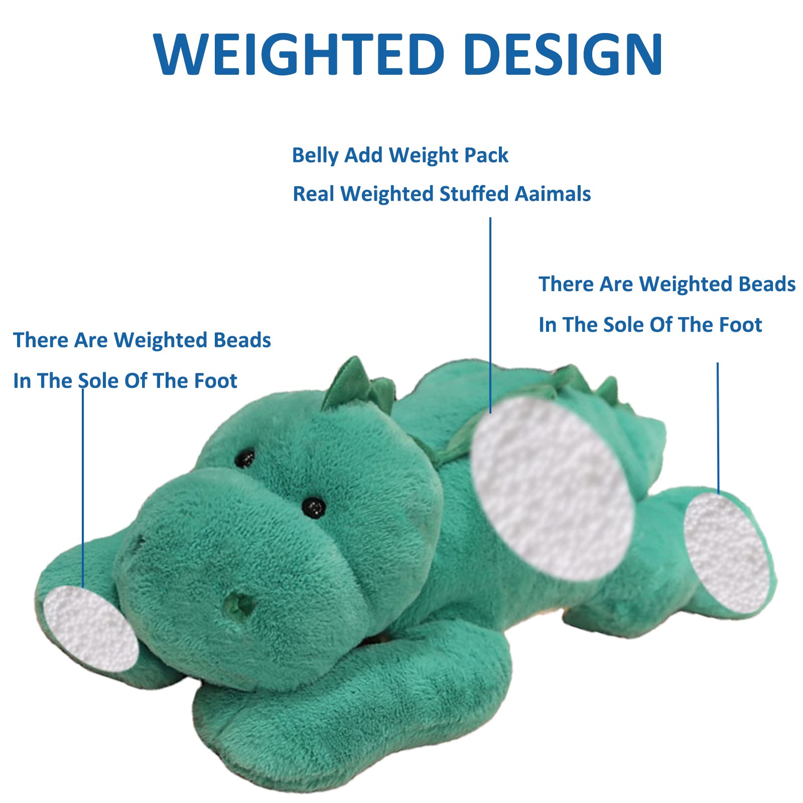 Hronsa Weighted Stuffed Animals, 19.7in 3.3lbs Weighted Dinosaur Plush Cute Dinosaur Stuffed Animals Toy Weighted Plush Animals Pillow for Adults Boys Girls