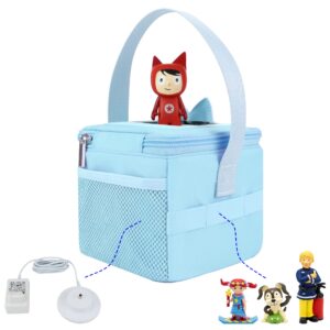 Annmore Carrying Case for Toniesbox and Tonies Figures, with Cover for Tonies Ears, Use for Tonies Characters Transport and Storage, Blue