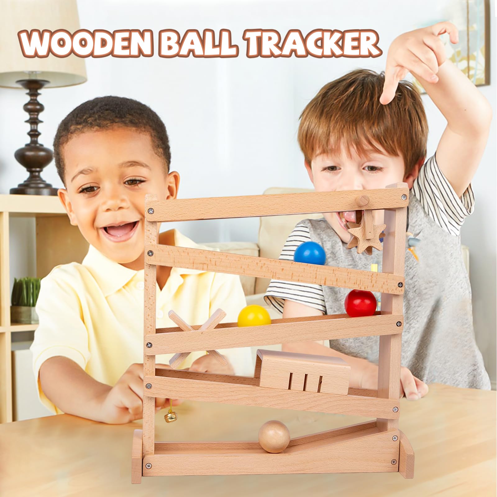 Adena Montessori Tracker Ball Drop Toys Wooden Toys for 1 2 3 Years Old Toddlers Montessori-Inspired Toys for Babies