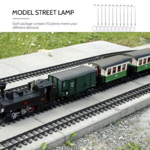 FOMIYES 10pcs Sand Table Model Lamp Railway Train Street Lights Trains 1/150 Street Light Led Floor Lamps Scaled Model Lamp Post Track Standing Floor Lamp Model Street Lamp Stainless Steel