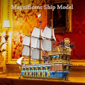 JMBricklayer Pirate Ship Building Sets for Adults, Gorgeous Royal Fleet Ship with Tiered Design, Attractive Pirate Toys Building Blocks Pirate Ship Large Model, Gifts for Teens Adults(3162 Pieces)