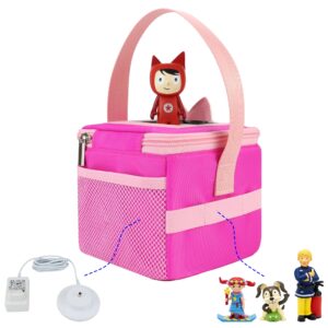 Carrying Bag for Toniebox and Tonies Figures, with Cover for Tonies Ears, Storage Case for Toniebox Characters and Accessories, Pink