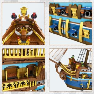 JMBricklayer Pirate Ship Building Sets for Adults, Gorgeous Royal Fleet Ship with Tiered Design, Attractive Pirate Toys Building Blocks Pirate Ship Large Model, Gifts for Teens Adults(3162 Pieces)