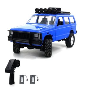 Goolsky RC Rock Crawler, 1:12 Scale Remote Control Car, 4WD Off Road RC Truck, 2.4Ghz All Terrains Climbing Vehicle, RC Car with LED Lights for Kids and Adults, Include 2 Batteries (Blue)