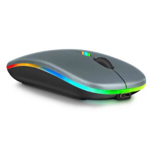 urbanx 2.4ghz & bluetooth mouse, rechargeable wireless mouse for huawei mate 20 x (5g) bluetooth wireless mouse for laptop/pc/mac/computer/tablet/android rgb led titanium