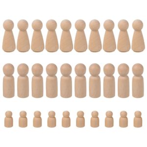 Gadpiparty Unfinished Natural Wooden Peg Dolls Peg People, Doll Bodies, Wooden Figures, Decorative Peg Doll People for DIY Graffiti Painting Handicrafts Wooden Peg Games