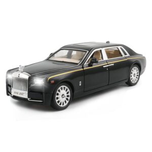 1/24 diecast car model rolls-royce phantom toy car, alloy collectible phantom replica pull back model car vehicles with sound and light for kids boys girls birthday gift