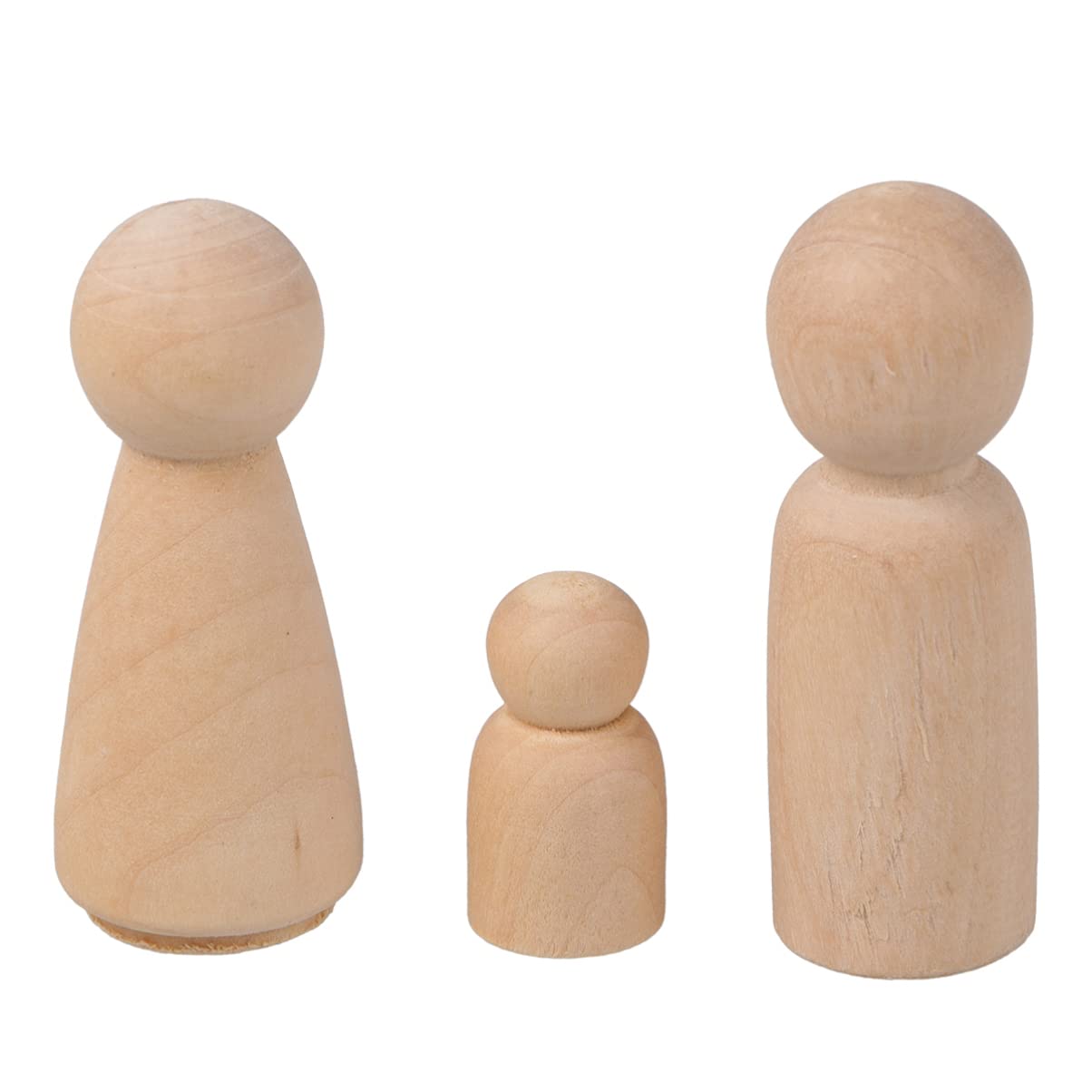 Gadpiparty Unfinished Natural Wooden Peg Dolls Peg People, Doll Bodies, Wooden Figures, Decorative Peg Doll People for DIY Graffiti Painting Handicrafts Wooden Peg Games