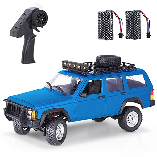 Goolsky RC Rock Crawler, 1:12 Scale Remote Control Car, 4WD Off Road RC Truck, 2.4Ghz All Terrains Climbing Vehicle, RC Car with LED Lights for Kids and Adults, Include 2 Batteries (Blue)