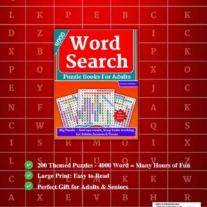 4000 Word Search for Adults Large Print (200 Themed Puzzles): Big Puzzle Books for Adults - Anti eye strain, keep brain working for Adults,Seniors & Teens (wordsearch book for adults)