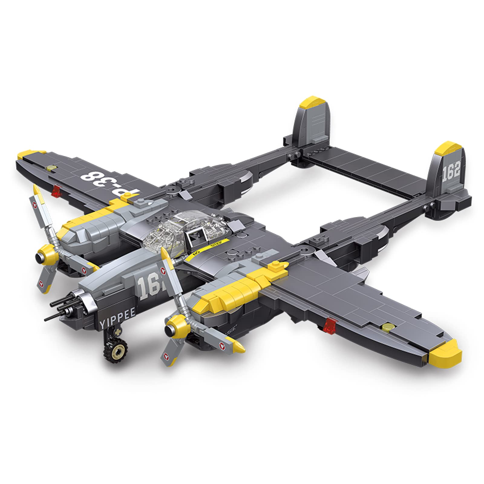 MEOA Fighter Jet Building Sets for Boys 8-12 937pcs P38 Lightning Fighter Building Blocks Toys WW2 Airplane Building Toys for Kids and Adults