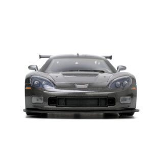 Big Time Muscle 1:24 2005 Chevy Corvette C6R Die-cast Car Charcoal Grey, Toys for Kids and Adults