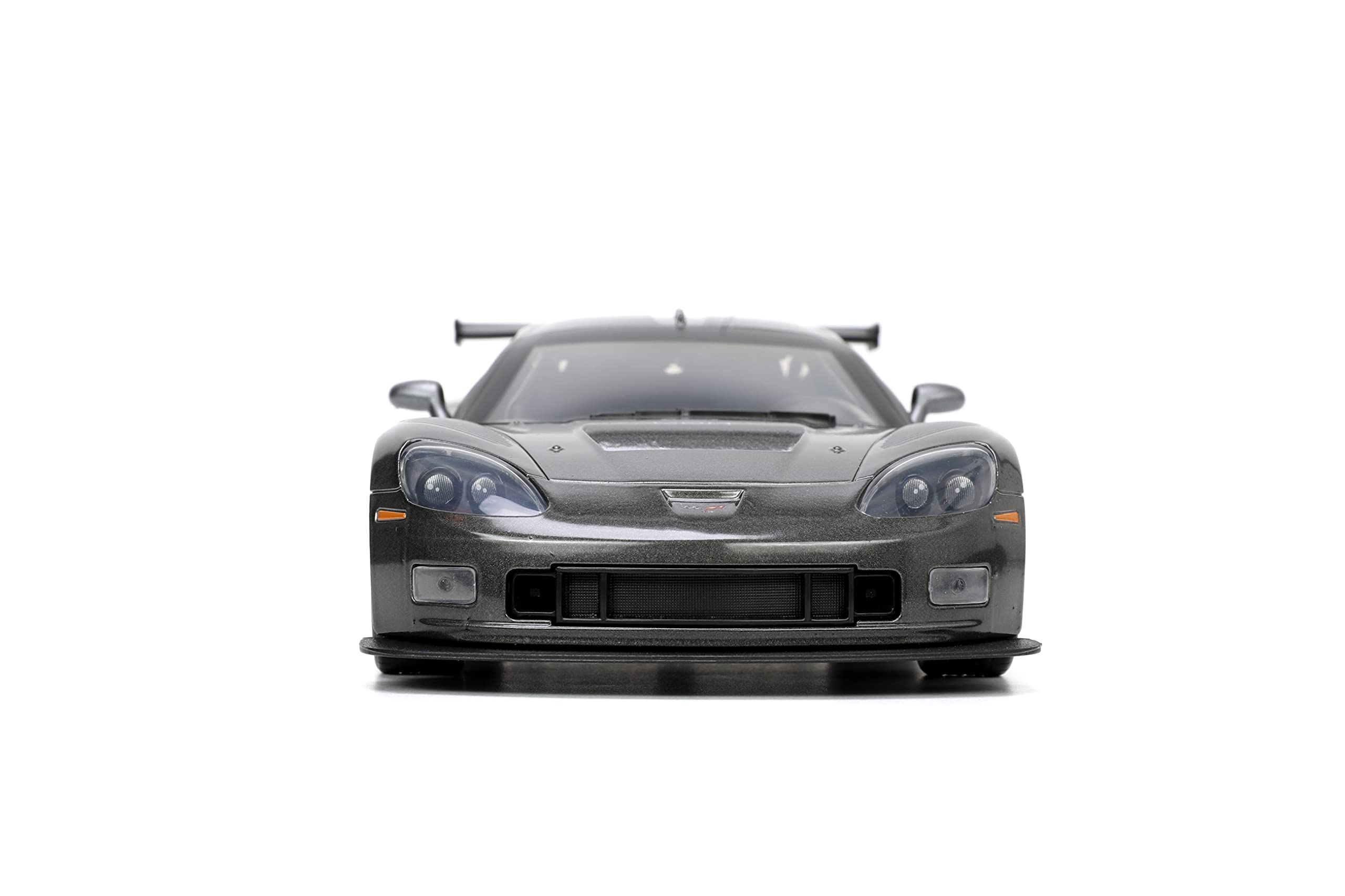 Big Time Muscle 1:24 2005 Chevy Corvette C6R Die-cast Car Charcoal Grey, Toys for Kids and Adults