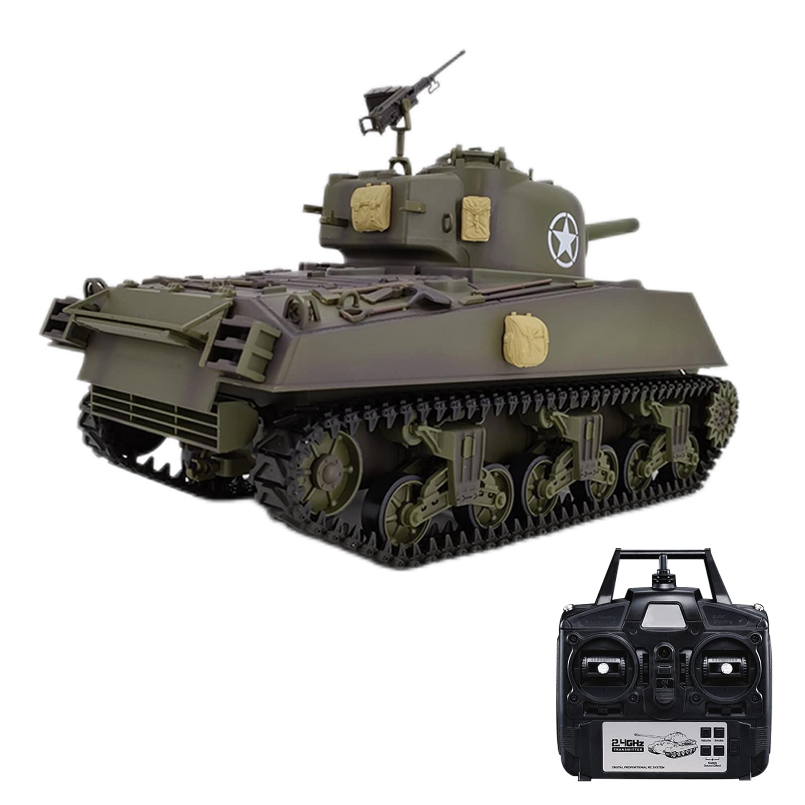 Adepe RC Tanks 1/16 Army Tank Toys Remote Control Vehicles with Sound Smoke RC Military Toys Working 30min for Kids Boys Girls Christmas Surprise Gift RTR