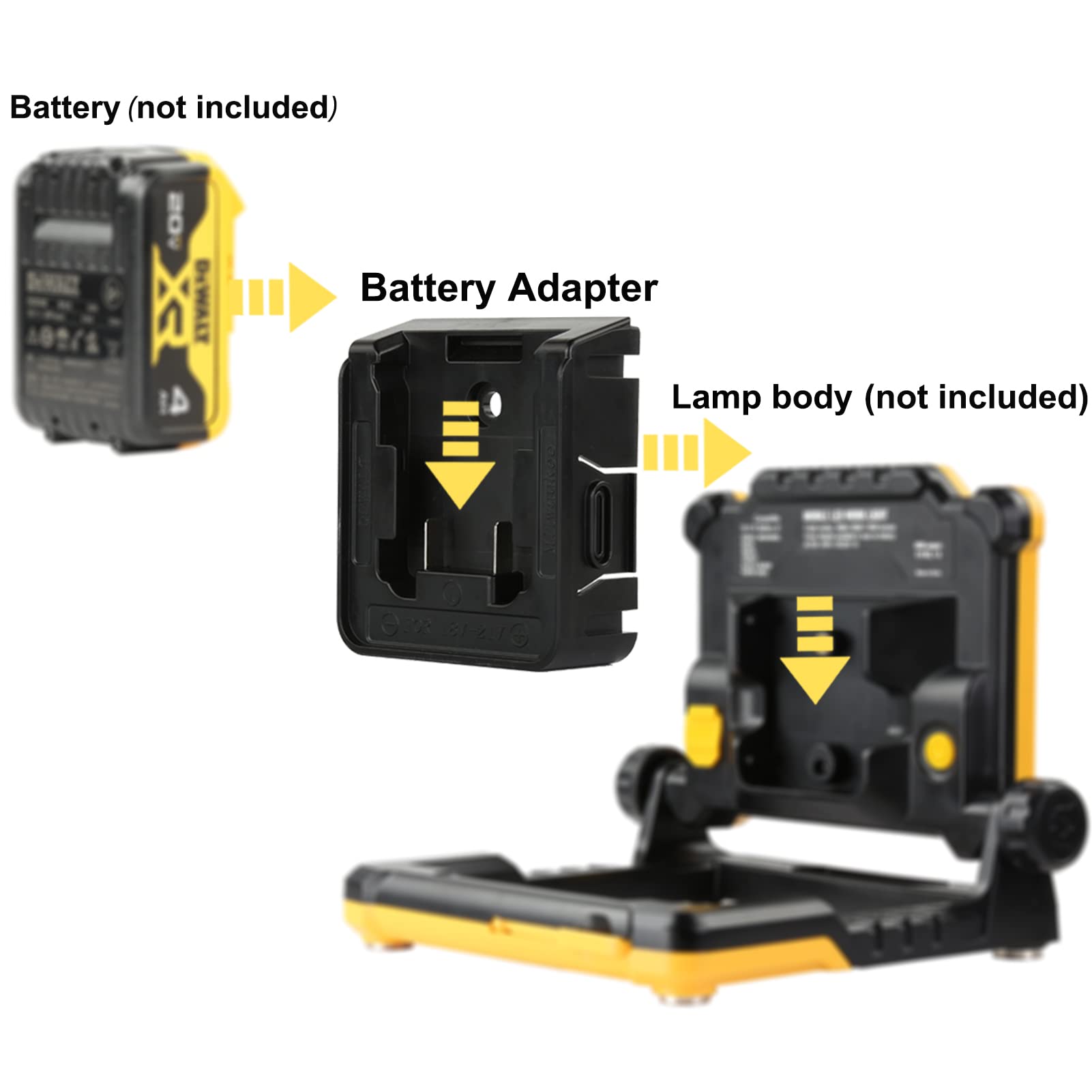 DAYATECH DC Adaptor Compatible with Bosch 18-20V Li-Ion Battery Pack, Deisgn Work Light (DY-AD-004)