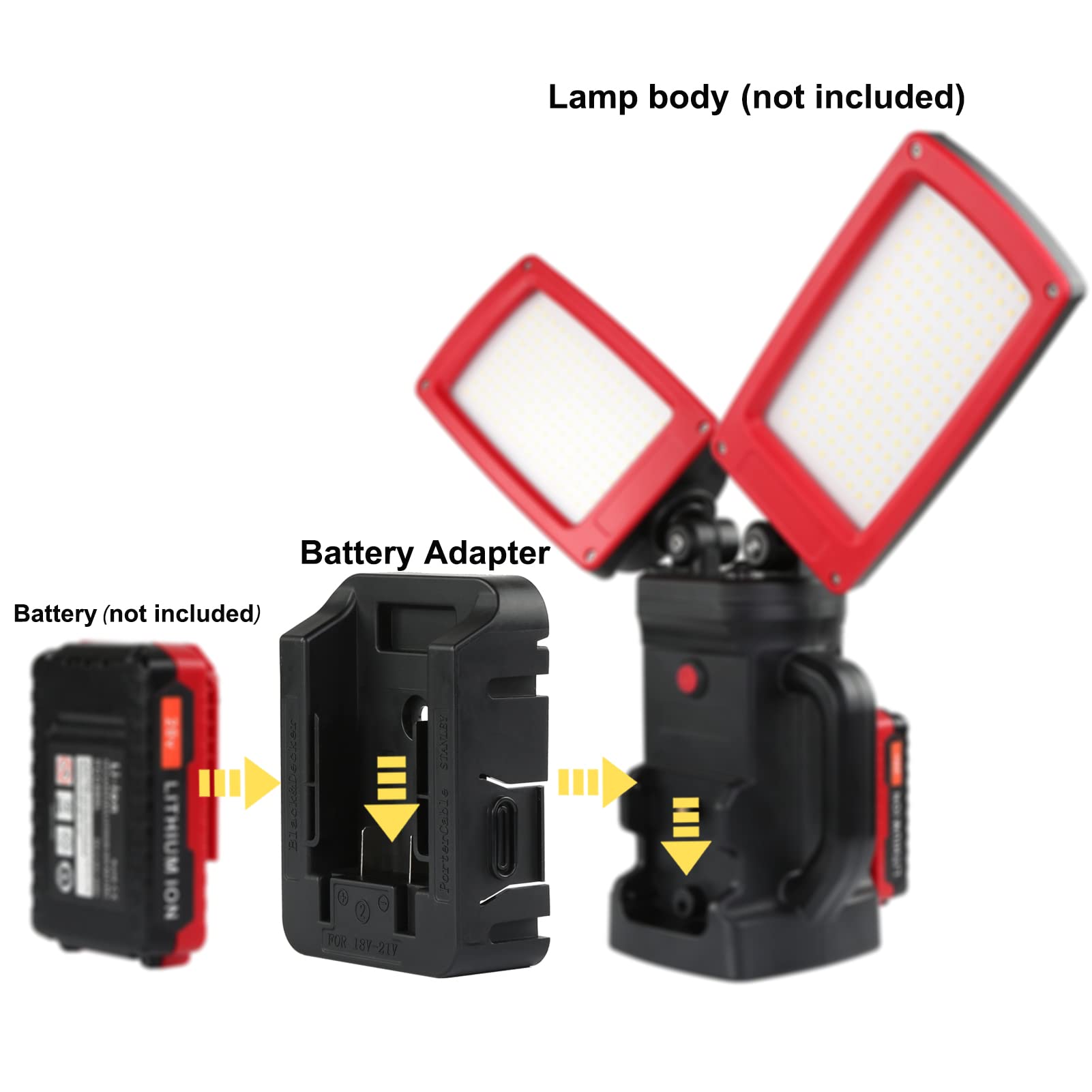 DAYATECH DC Adaptor Compatible with Bosch 18-20V Li-Ion Battery Pack, Deisgn Work Light (DY-AD-004)