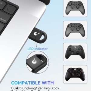 GuliKit 2.4G Bluetooth Adapter Controllers Wireless (Kingkong, King Kong 2 Pro & 2), Zen Pro Controller, Supports Windows7/8/10/11, black, PC02