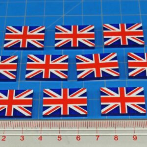 LITKO World War Two Miniature Wargame Flag Tokens | Historical Game Pieces | Compatible with Bolt Action and Flames of War | 10 Pack (United Kingdom)