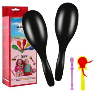 ranming maracas musical instruments,9.4 inch durable plastic maracas shaker rattles,large maracas for cow bell,party,band performance,sporting.(black)