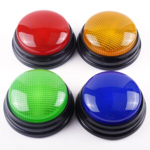 BEAN LIEVE 4-Pack Game Buzzers - Family feud Buzzer with Lights and Sounds, Answer Buzzers for Classroom, Quizzes Party, Buzzer for Game Show for Kids, Adults and Teacher Supplies