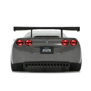 Big Time Muscle 1:24 2005 Chevy Corvette C6R Die-cast Car Charcoal Grey, Toys for Kids and Adults