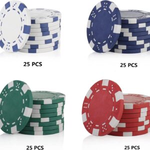 LUOBAO Poker Chips,Poker Chips Set for Card Board Game,11.5 Gram,for Texas Hold'em, Blackjack,Card Club or Late Night Poker Games