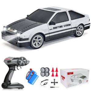 yuan plan rc drift cars for adults, 1/16 2.4ghz 4wd rc cars rtr drift car high speed remote control cars vehicle with led lights two batteries and drift tires racing sport toy cars for boys kids