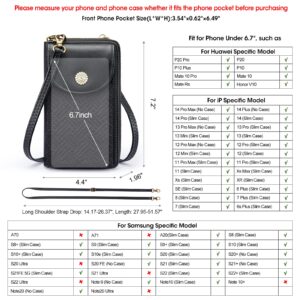 Kattee Women Crossbody Cell Phone Purse RFID Blocking PU Leather Small Phone Wallet Purses Handbags Card Holder Bags (Black)