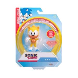 sonic the hedgehog ray action figure 4 inch with red chaos emerald