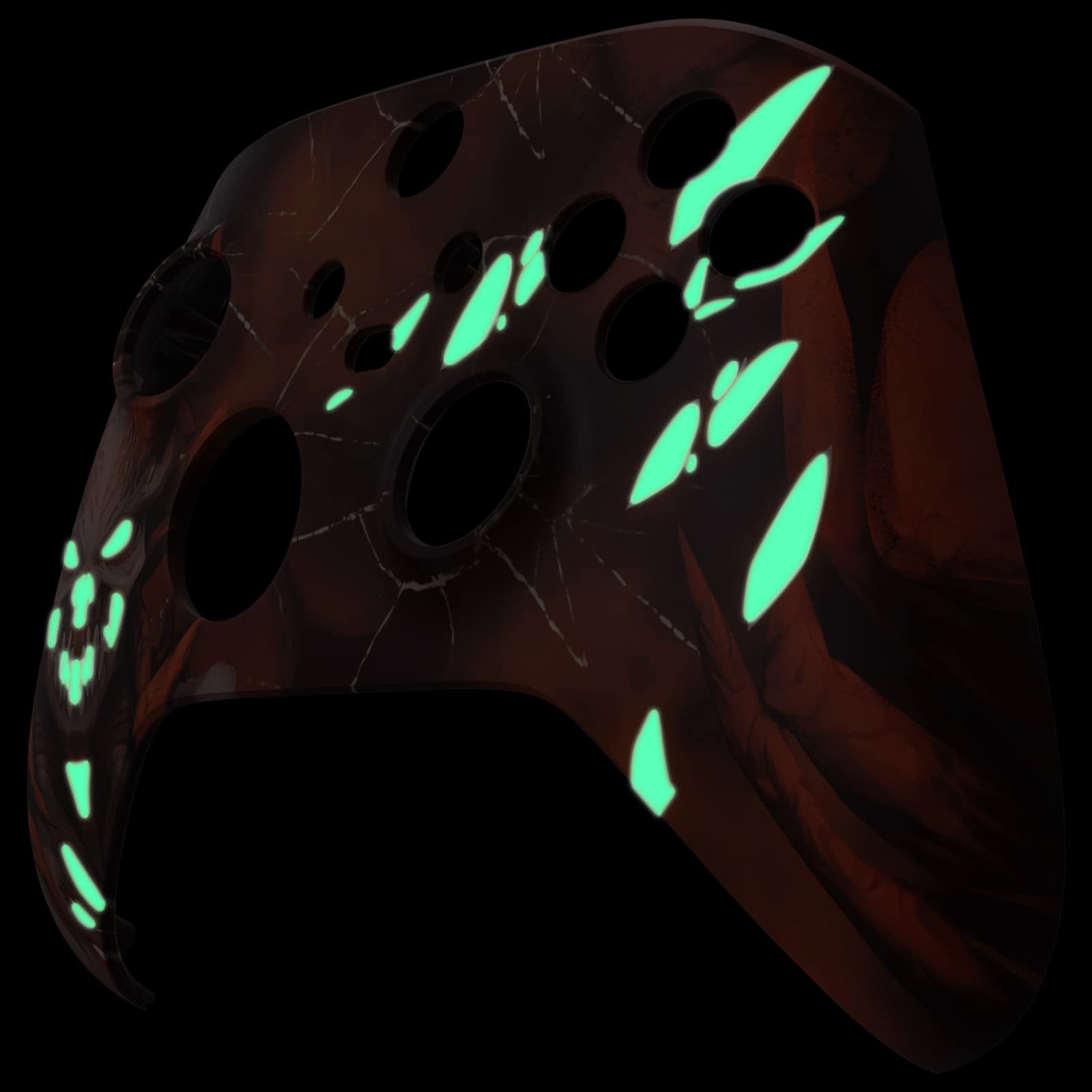 eXtremeRate Glow in Dark Shell for Xbox Series X & S Controller - Unleash Your Style - Scarlet Demon Custom Acessories Skin Front Housing Cover for Xbox Core Controller Wireless [Control NOT Included]