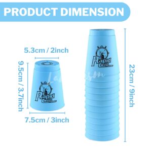 Lancisism 24Pcs Quick Stacking Cups, Sports Cup Stacking Set, Classic Family Game, Idea for Challenge Competition Game Training (Blue & Green)