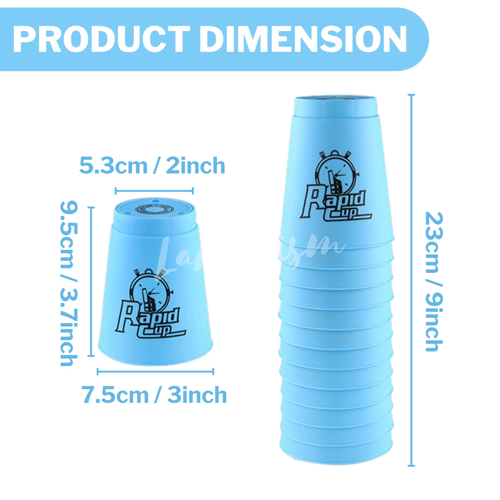 Lancisism 24Pcs Quick Stacking Cups, Sports Cup Stacking Set, Classic Family Game, Idea for Challenge Competition Game Training (Blue & Green)