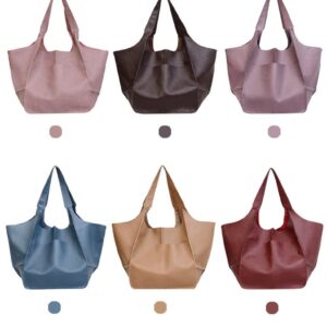 ZOSIVEB Large Tote Handbag, PU Leather Satchel Tote Shoulder Bags Purse Soft Crossbody Oversized Travel Tote Bag (Pink)