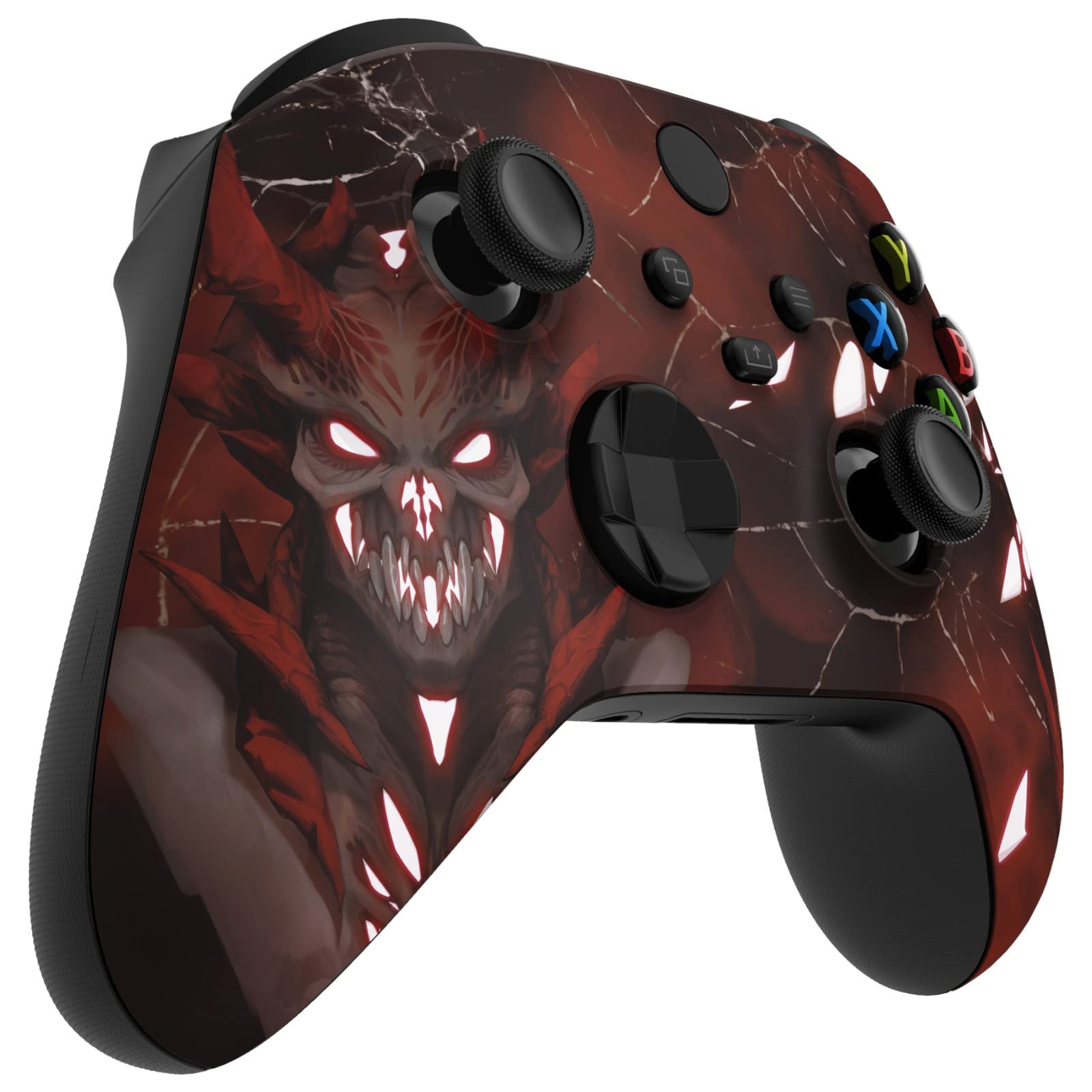 eXtremeRate Glow in Dark Shell for Xbox Series X & S Controller - Unleash Your Style - Scarlet Demon Custom Acessories Skin Front Housing Cover for Xbox Core Controller Wireless [Control NOT Included]