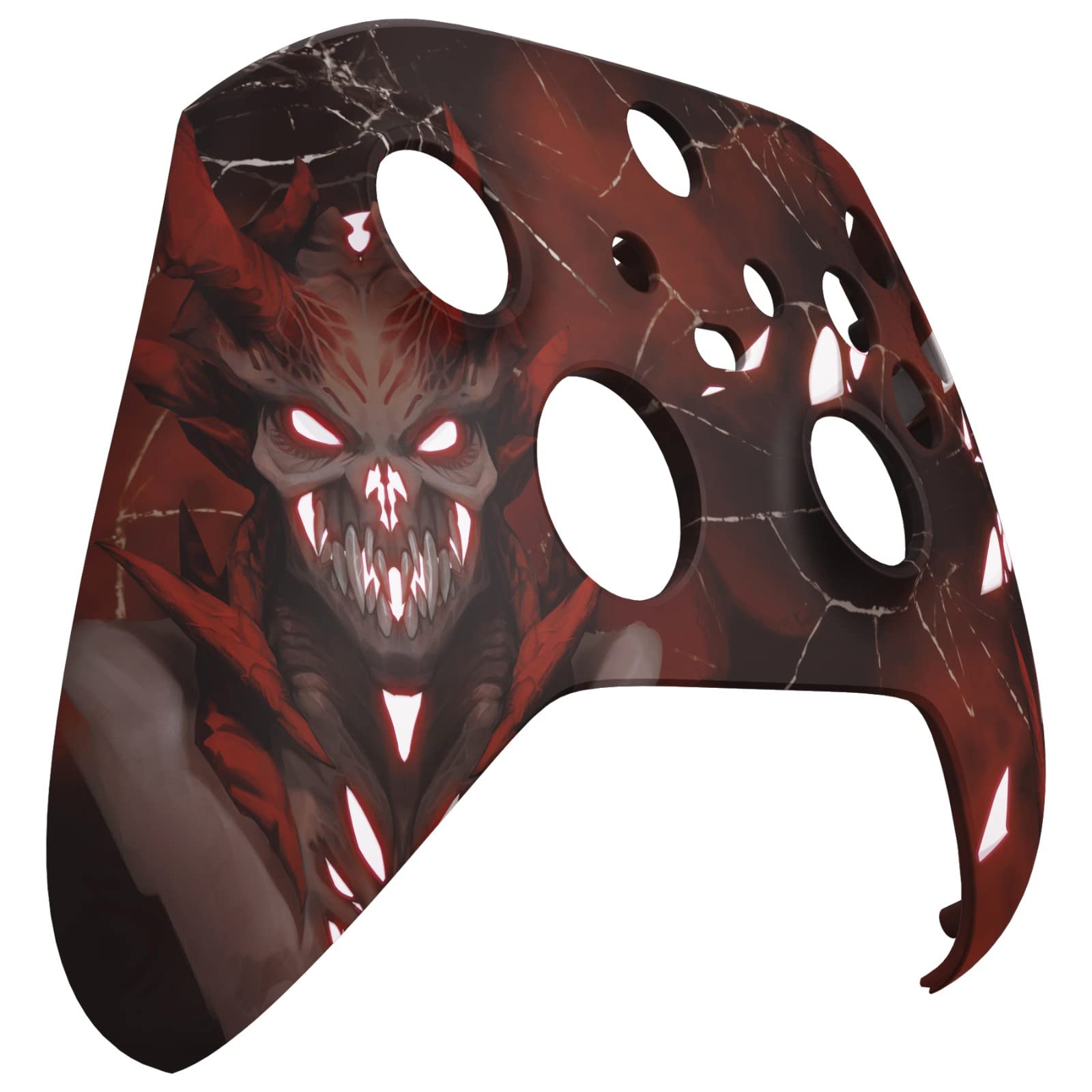 eXtremeRate Glow in Dark Shell for Xbox Series X & S Controller - Unleash Your Style - Scarlet Demon Custom Acessories Skin Front Housing Cover for Xbox Core Controller Wireless [Control NOT Included]