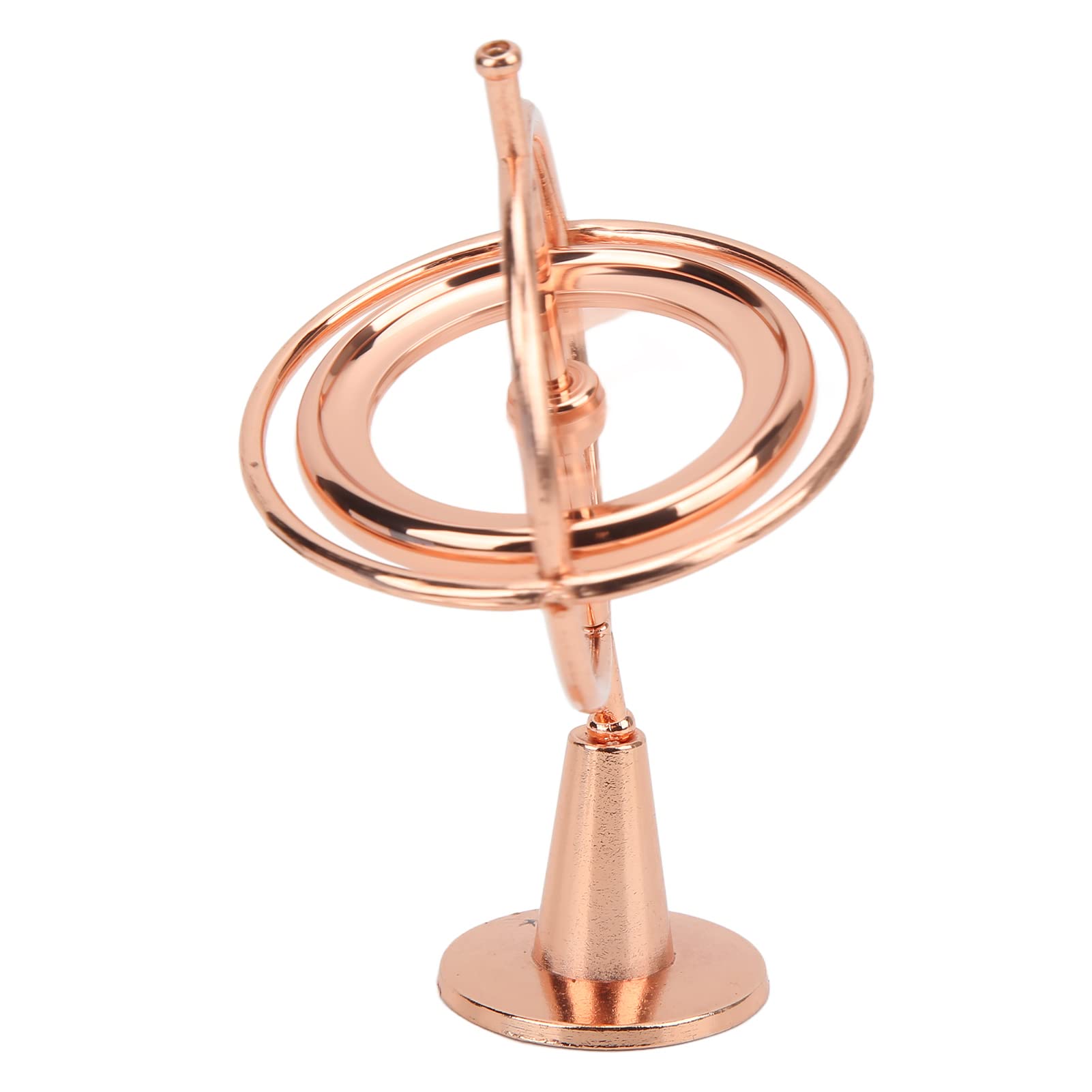 Spinning Top Toy, Zinc Alloy Decompression Rose Gold Balanced Gyroscope with Rope for Decoration for Gift