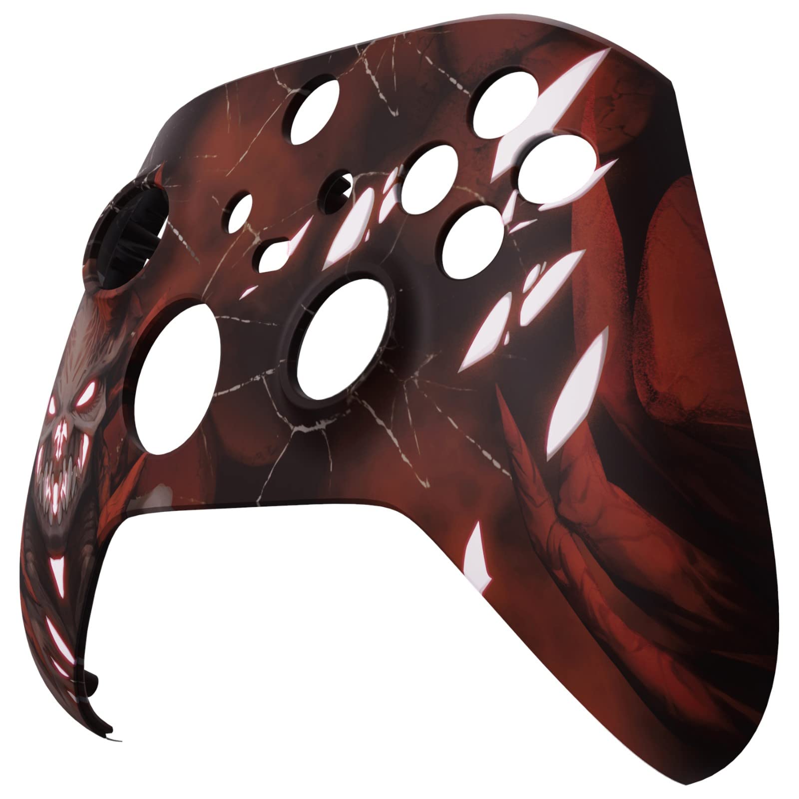 eXtremeRate Glow in Dark Shell for Xbox Series X & S Controller - Unleash Your Style - Scarlet Demon Custom Acessories Skin Front Housing Cover for Xbox Core Controller Wireless [Control NOT Included]